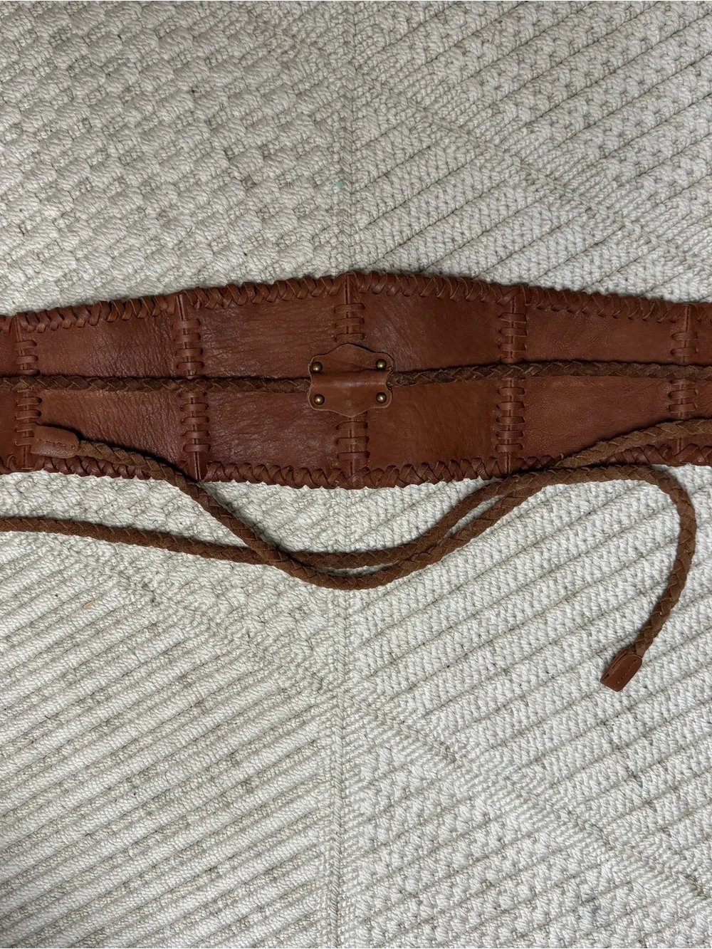 Free people Braided Brown Leather western Waist Belt